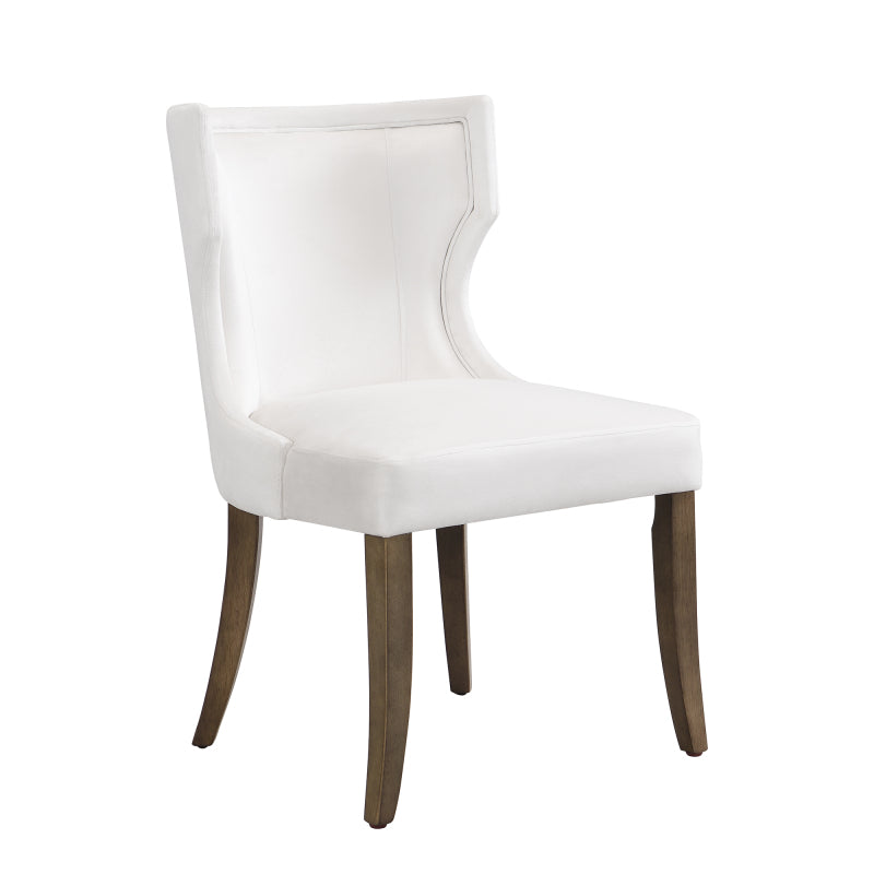 Esszimmerstuhl aus Samt, 2er-Set mit Massivholzbeinen, dickem Kissen, verstellbaren Beinen, Beige