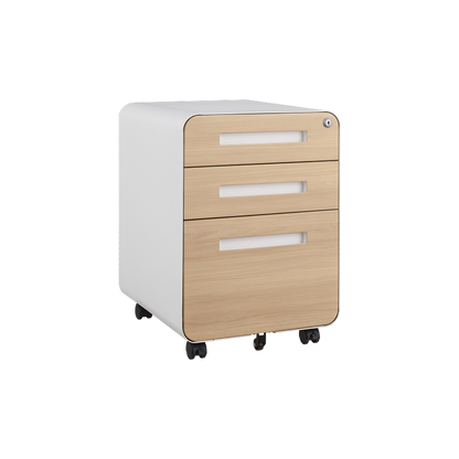 3 Drawer Mobile File Cabinet Under Desk Office,Simple Style Versatile Storage Cabinet for Legal/Letter/A4 Files, 5 Wheel Design Anti-Tilting Cold Rolled Steel Waterproof Moisture-Proof White