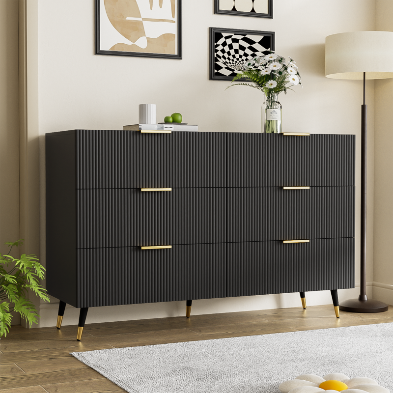 Elegantes Sideboard mit modernem Design, Kommode mit Schubladen und viel Stauraum