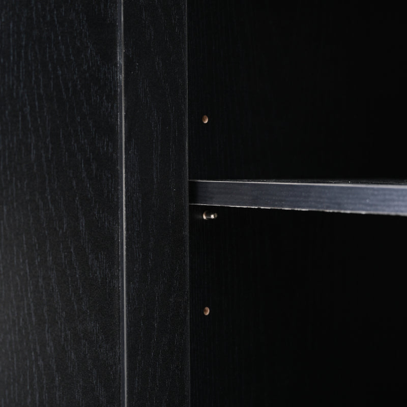 Sideboard mit Glastüren aus Rattan, halbrunde Tür, hochwertige Aufbewahrungsmöbel