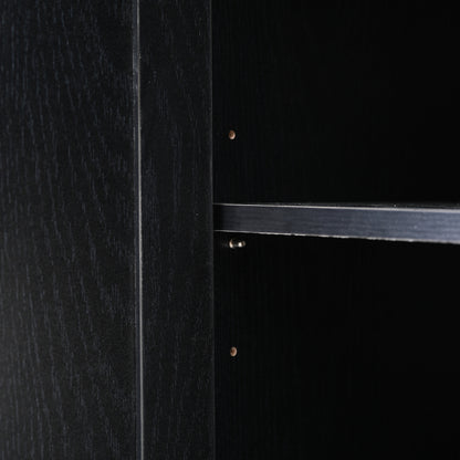 Sideboard mit Glastüren aus Rattan, halbrunde Tür, hochwertige Aufbewahrungsmöbel
