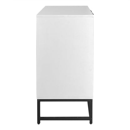 Moderne Sideboard Kommode mit 2 Türen in Vakuum-Formgebung, Standschrank Lagerung Schrank mit Metallgriffen und Rahmenbeinen, geeignet für Wohnzimmer, Flur und Esszimmer