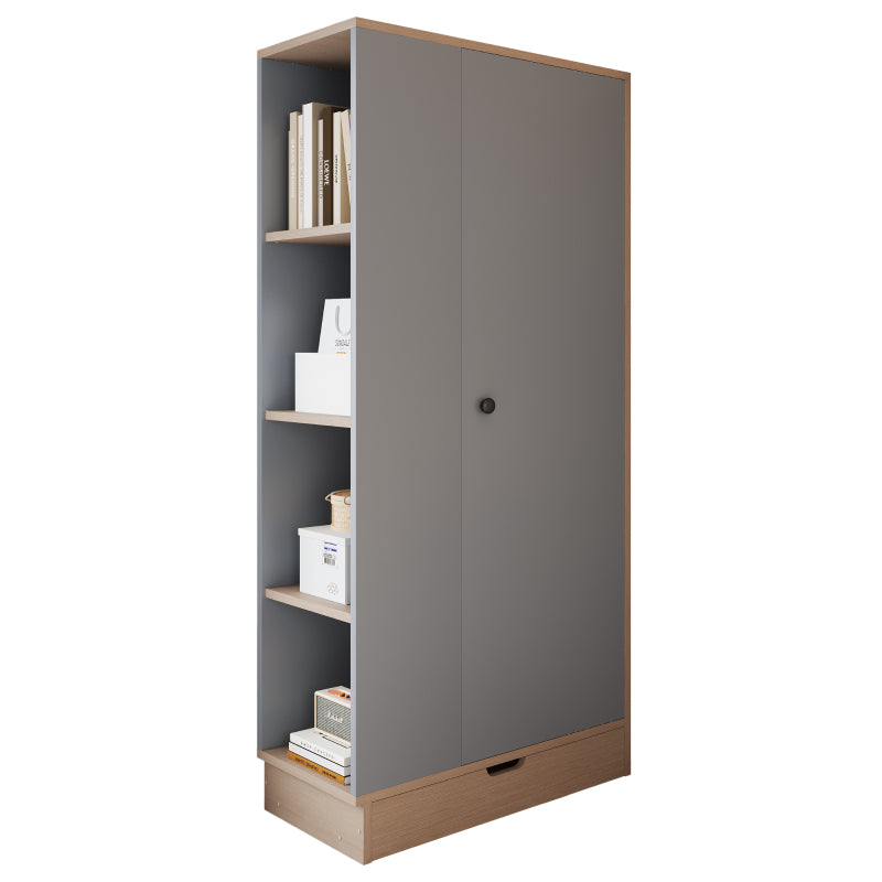 Kleiderschrank 70*40*170cm, eintürige Ausführung, mit Einlegeböden und Schubladen, grau