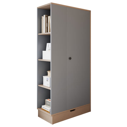 Kleiderschrank 70*40*170cm, eintürige Ausführung, mit Einlegeböden und Schubladen, grau