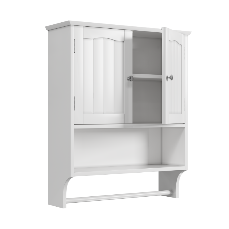 Badezimmer Wandschrank mit Handtuchhalter, Weiß