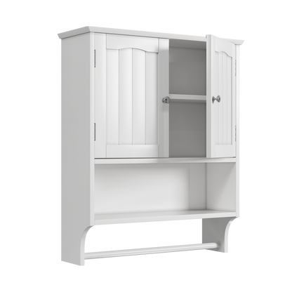 Badezimmer Wandschrank mit Handtuchhalter, Weiß