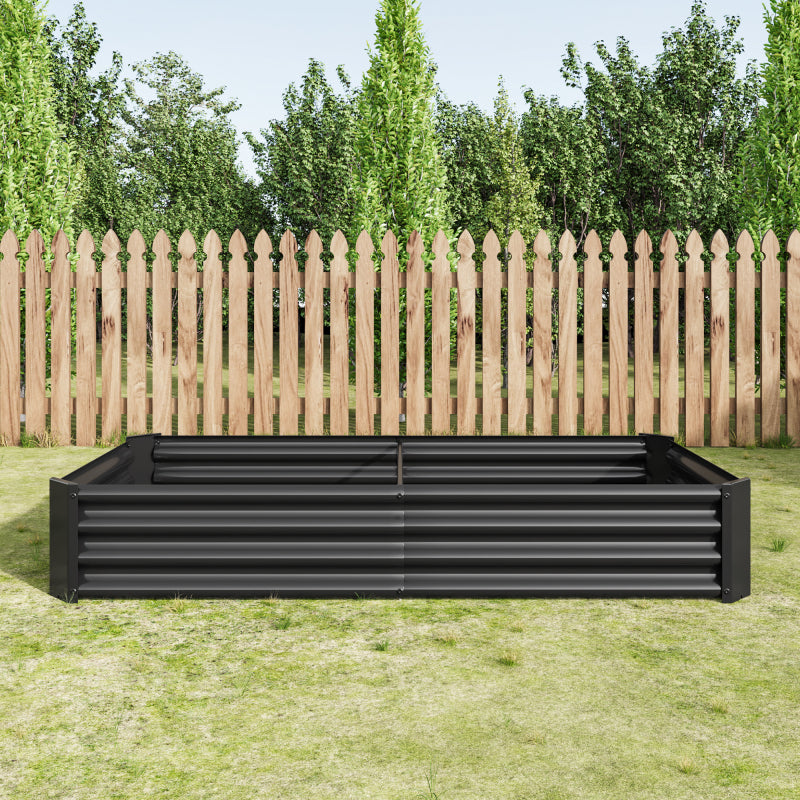 Hochbeet Metall Pflanzenbeet, Hochbeete für Garten aus robustem Stahlblech mit stabilem Design, Rostschutz und Langer Haltbarkeit, Hochbeet Bausatz ohne Boden, Ideal für Gemüse, Kräuter & Blumen Anthr