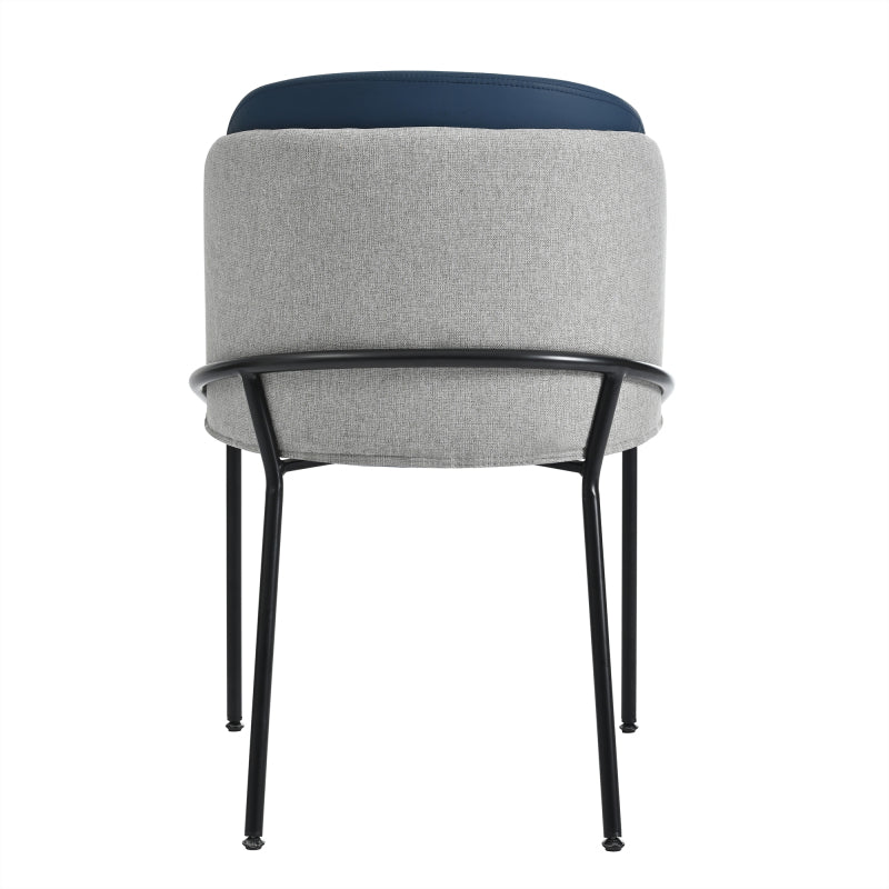 2 St Moderner Stuhl, Ideal für Wohnzimmer, Offene Bürofläche, Esszimmer, Grau+Marine
