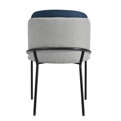 2 St Moderner Stuhl, Ideal für Wohnzimmer, Offene Bürofläche, Esszimmer, Grau+Marine