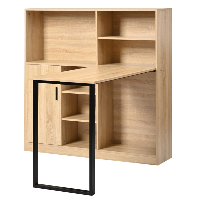 Computertisch,Regal-Schreibtisch,Schrankschreibtisch Arbeitstisch, Schrankschreibtisch, Natur 120cm
