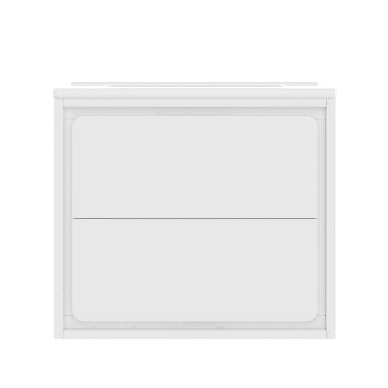60x46x50cm Wandhängend Badezimmerschränke, komplett lackiert, LED-Radarsensor-Beleuchtung, zwei Schubladen, leise Gleitschienen, Waschtisch,integriertes Waschbecken, weiß
