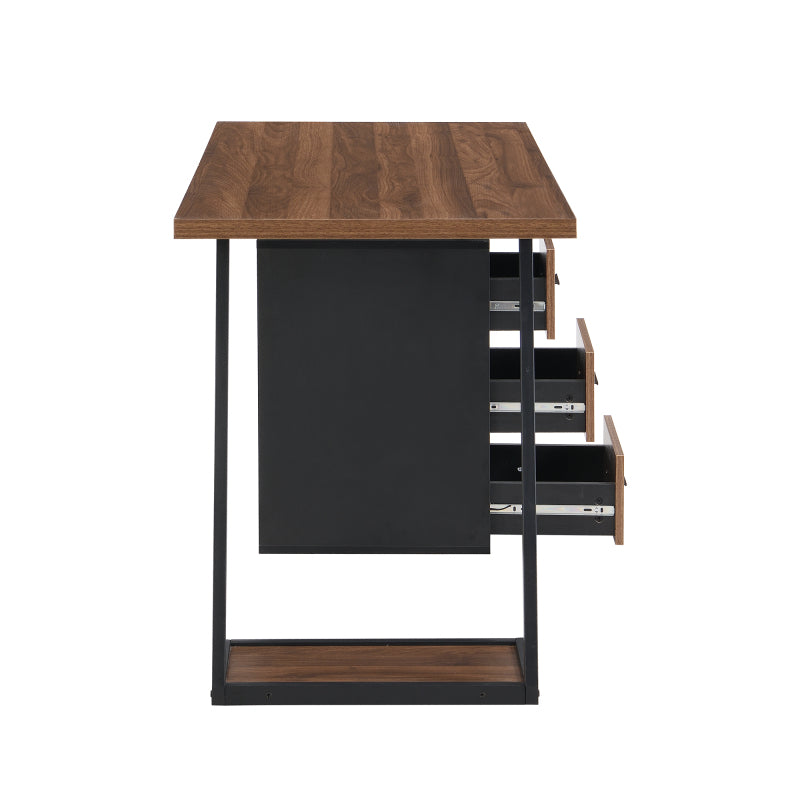 Bürotisch Arbeitstisch Ablage Basteltisch Industrial Schreibtisch 138.5cm mit 3 Schubladen