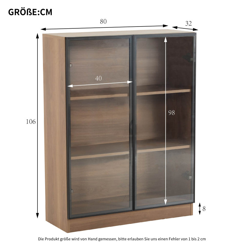 Glasvitrine mit Beleuchtung, Sammlervitrine, Wohnzimmerschrank
