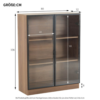 Glasvitrine mit Beleuchtung, Sammlervitrine, Wohnzimmerschrank