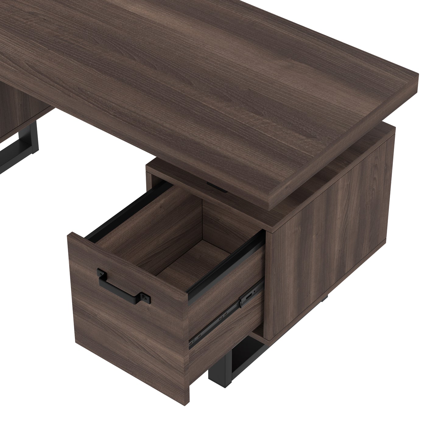 Einfacher Büro Schreibtisch, geräuschlose Schublade, Ordner Schublade, spritzwassergeschützte, geräumige Schreibtischplatte, effiziente Aufbewahrung, braun