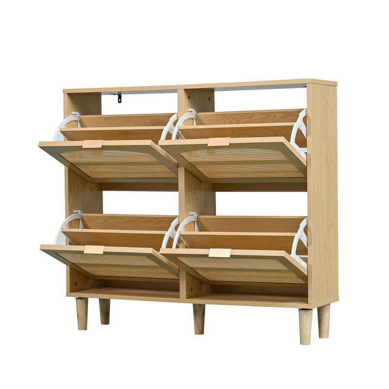 Schuhschrank mit 4 Klappschubladen, Schuhregal für Flur, Schlafzimmer, Wohnung,Holzmöbel, Landhausstil