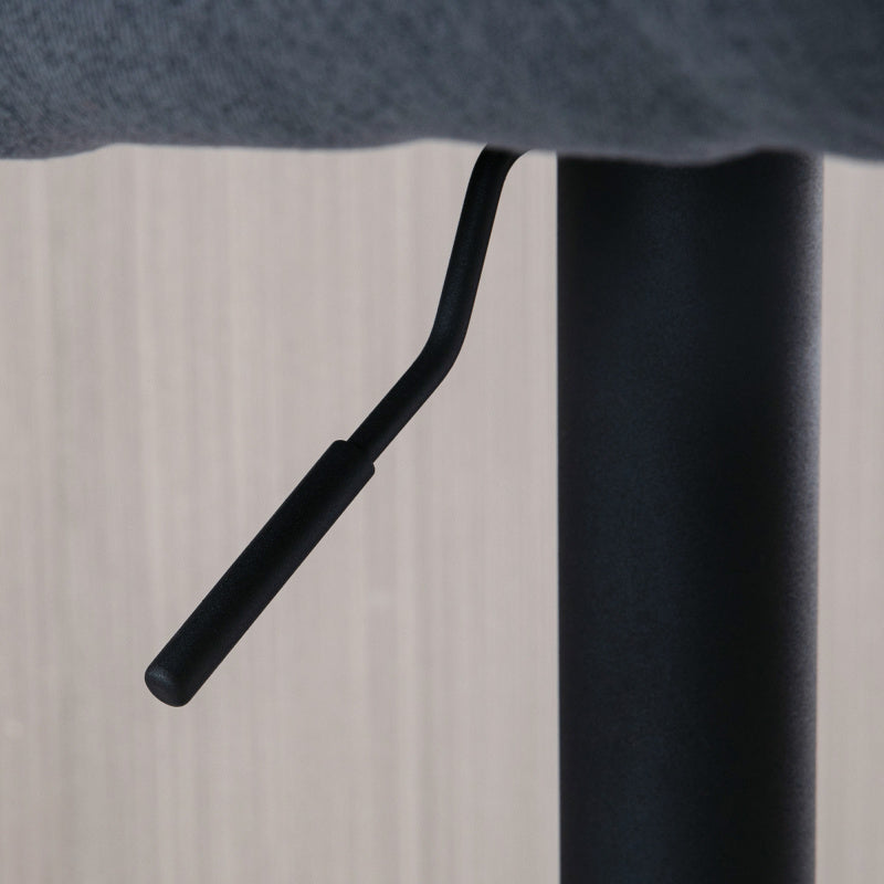 Barhocker höhenverstellbar mit Lehne und mit Fußstütze; 110kg belastbar Leinenoptik, Grau