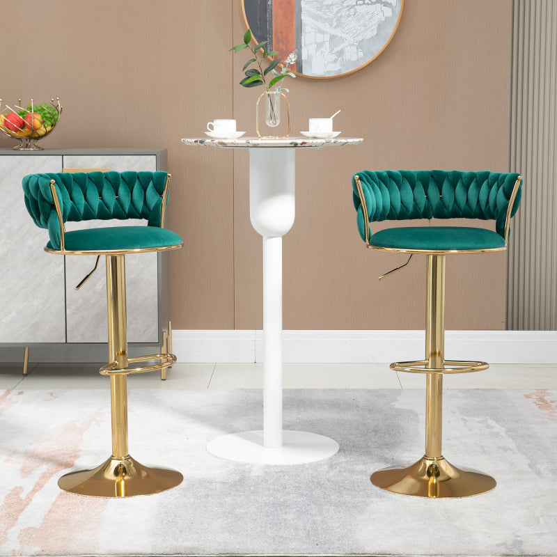 COOLMORE 360 Grad drehbare Barhocker 2 Stück Set höhenverstellbare Stühle mit Fußstütze für Küche, Esszimmer, Insel, Bar, Weinkeller, Büro, Wohnzimmer, Wohnzimmer, Silber, Modern Style, High-End Style