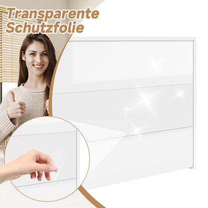 Faltbarer Schreibtisch mit Rollen & Wireless Charger–2-in-1 Sideboard & Arbeitsplatz, 115×27×93 cm (geschlossen, 95×51cm) White