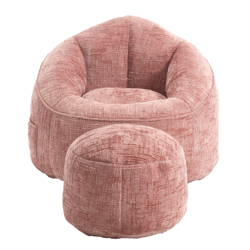 Sitzsack Sofa Stuhl für Erwachsene mit Fußstütze, Rosa