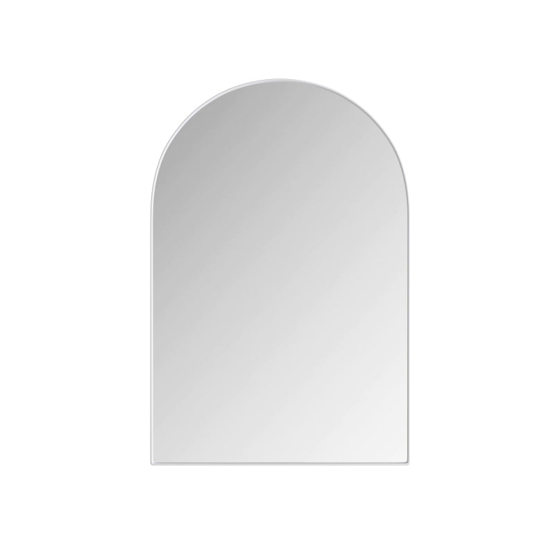 Stylish Arched Mirror Cabinet, Recessed Medicine Cabinet, Wall Cabinet with Metal Framed, Mirror and Adjustable Shelves, Mirror Cabinet with Storage for Bathroom, Living Room and Bedroom, White