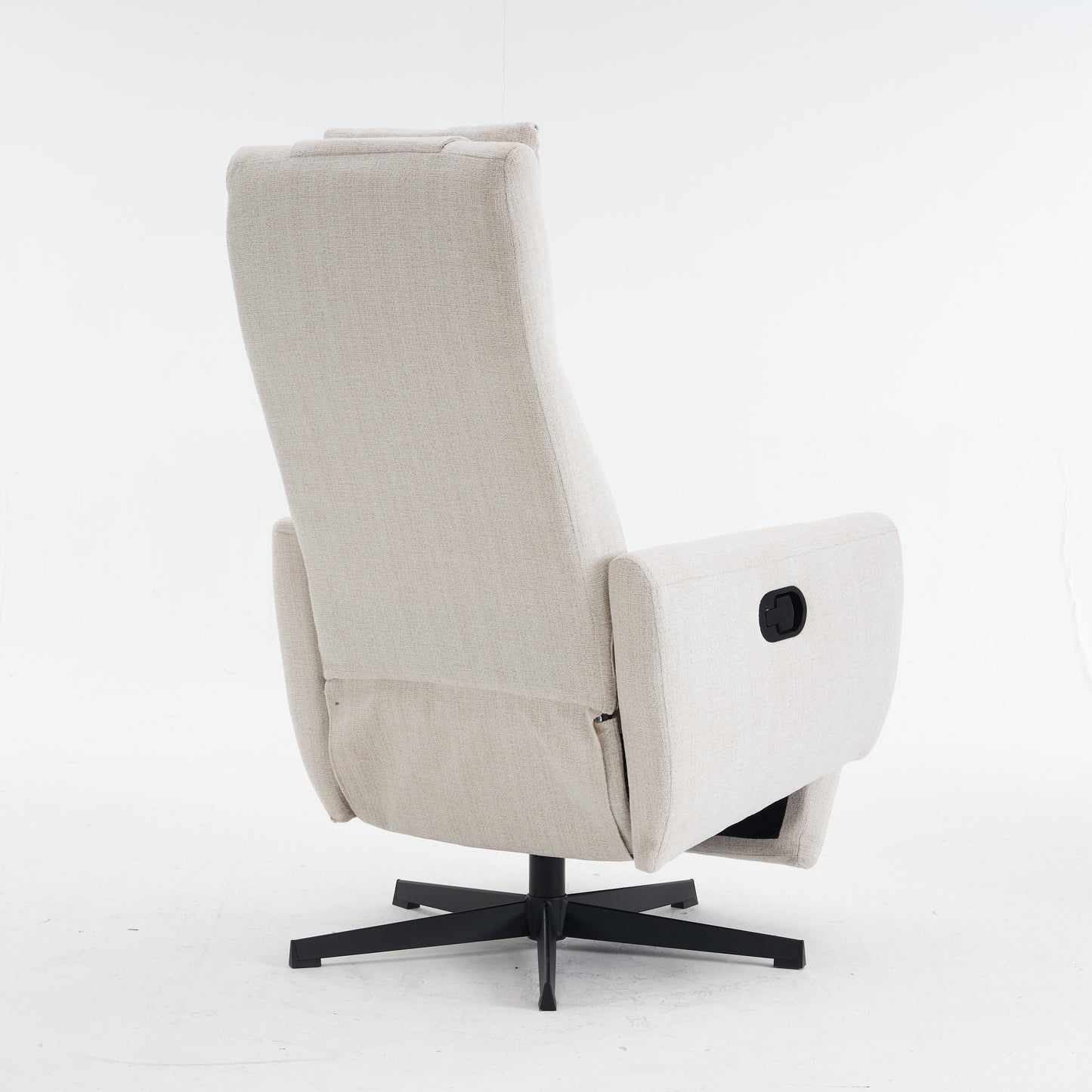 Bequemer Relaxsessel mit Liegefunktion – Chenille Fernsehsessel mit Fußstütze, drehbarer Stillsessel & Loungesessel für Wohnzimmer, modernes Sofa, Beige
