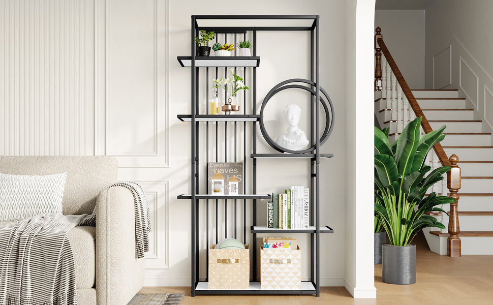 Metallregal im modernen Stil, solides Stahlrohr, geometrische Struktur, mehrstufiges Design, runde Dekoration, geeignet für die Inneneinrichtung
