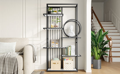Metallregal im modernen Stil, solides Stahlrohr, geometrische Struktur, mehrstufiges Design, runde Dekoration, geeignet für die Inneneinrichtung