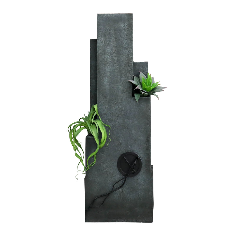50.7inche Tall Indoor/Outdoor Resin Modern Water Fountain with Soothing Water Sounds & Warm LED Light, Perfect for Garden, Patio, Home & Office