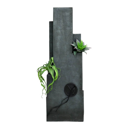 50.7inche Tall Indoor/Outdoor Resin Modern Water Fountain with Soothing Water Sounds & Warm LED Light, Perfect for Garden, Patio, Home & Office