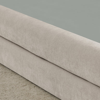 Einzelbett 90x200 cm, hautfreundlicher Chenille Stoff, komfortables Rückenlehne, auch als Kinderbett geeignet, Beige (ohne Matratze)