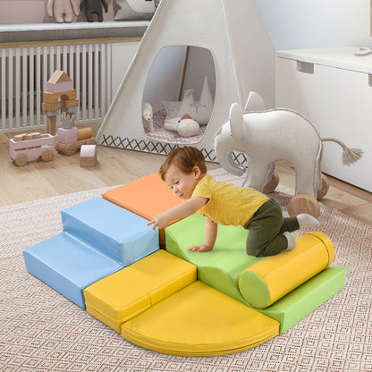 6 TLG Riesenbausteine zum Toben & Klettern Großbausteine für Kinder. Treppe und Rutsche für Kinder - Spielzeug zum Klettern, Rutschen und Krabbeln. im Vorschulalter & Babys Softbausteine, bunt.