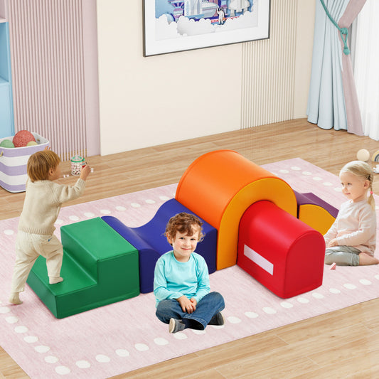 5-in-1 Riesige Bunte Weiche Schaumstoff-Bausteine für Kinder – Perfekt für Kreatives Spielen, Klettern, Kriechen und Motorikförderun