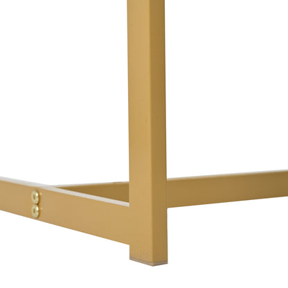 Konsolentisch,Flurtisch mit 2 Schublade ,Leichter Luxus-Stil Beistelltisch, Grau/Gold