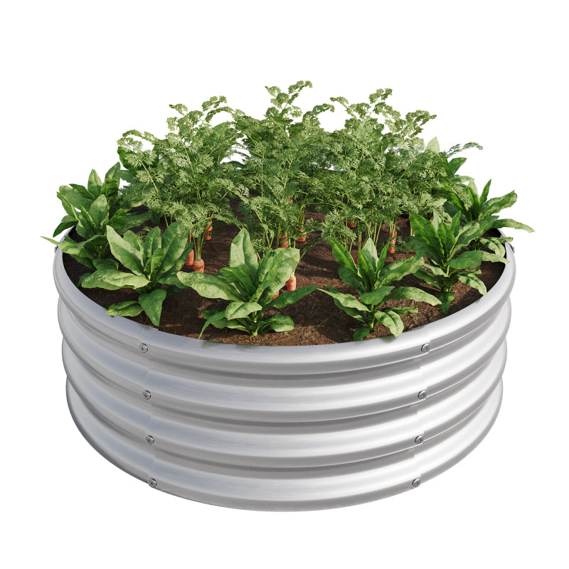 Verzinkt erhöhte Gartenbett, Pflanzer erhöhte Gartenbetten im Freien, Runde Freiheit erhöhte Gartenbetten für Gartenbau Gemüse, Früchte, Blumen, Silber