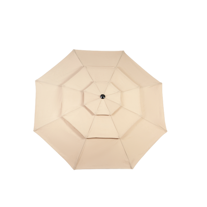 14.8 Ft Double Sided Outdoor Umbrella Rectangular Large with Crank(khaki)(No Base)