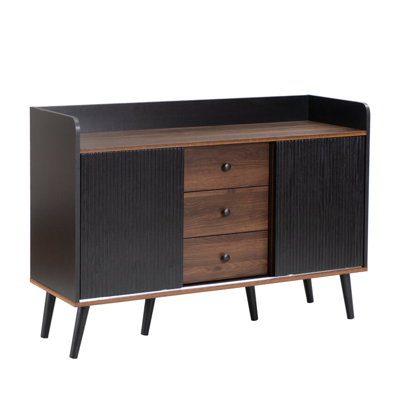 Sideboard mit drei Schubladen, exquisite Maserung. Sideboard für Schlafzimmer und Wohnzimmer, Moderne Holzfarbe-Sideboard mit Stauraumregalen. H80/L117,5/T40 cm