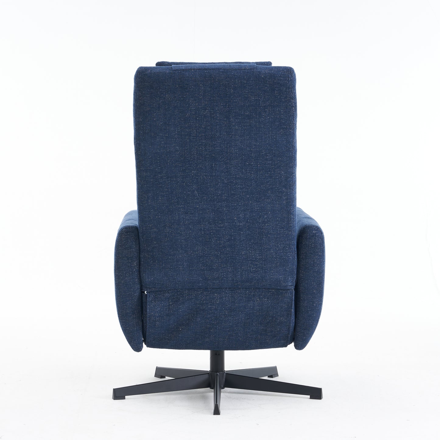 Bequemer Relaxsessel mit Liegefunktion – Chenille Fernsehsessel mit Fußstütze, drehbarer Stillsessel & Loungesessel für Wohnzimmer, modernes Sofa, Blau