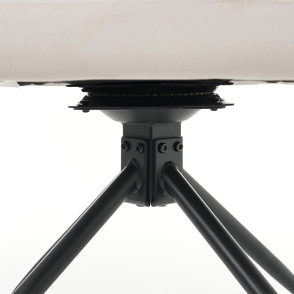 2er Set 360° Drehbarer Esszimmerstühle mit Rautenmuster, Samt,Beige