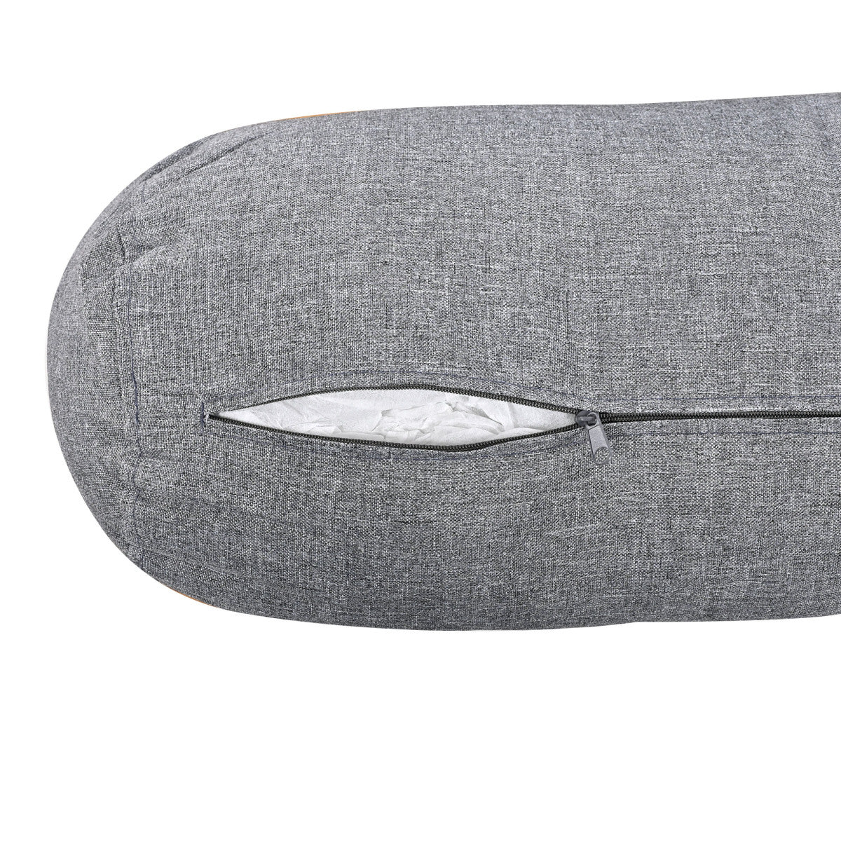 Gartenlounge-Set, Rattanzelt, geeignet für 2-4 Personen, inklusive aller Sitzkissen und Kissen, beiges Rattan, grauer Türvorhang, Sitzkissen mit Reißverschluss, abnehmbar und waschbar