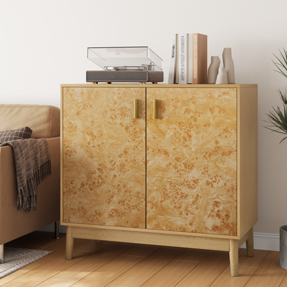 Buffetschrank im Landhausstil mit Massivholzbeinen & verstellbaren Regalen – Deko Schrank für Wohnzimmer, Flur & Eingangsbereich