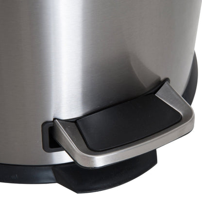 Treteimer 30L Edelstahl Pedal-Mülleimer mit Inneneimer Klappdeckel hygienisch und silber für Küche und Badezimmer