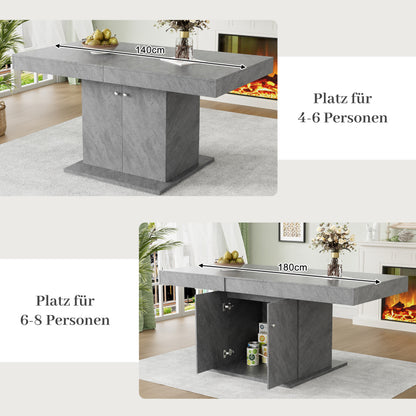 Ausziehbarer Esstisch, L140/180*W80*H76cm, Betonoptik