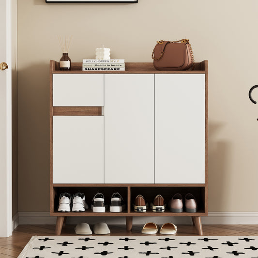 Schuhschrank mit verstellbaren Einlegeböden – Minimalistischer Home Organizer: H99 cm x B90 cm x T35 cm