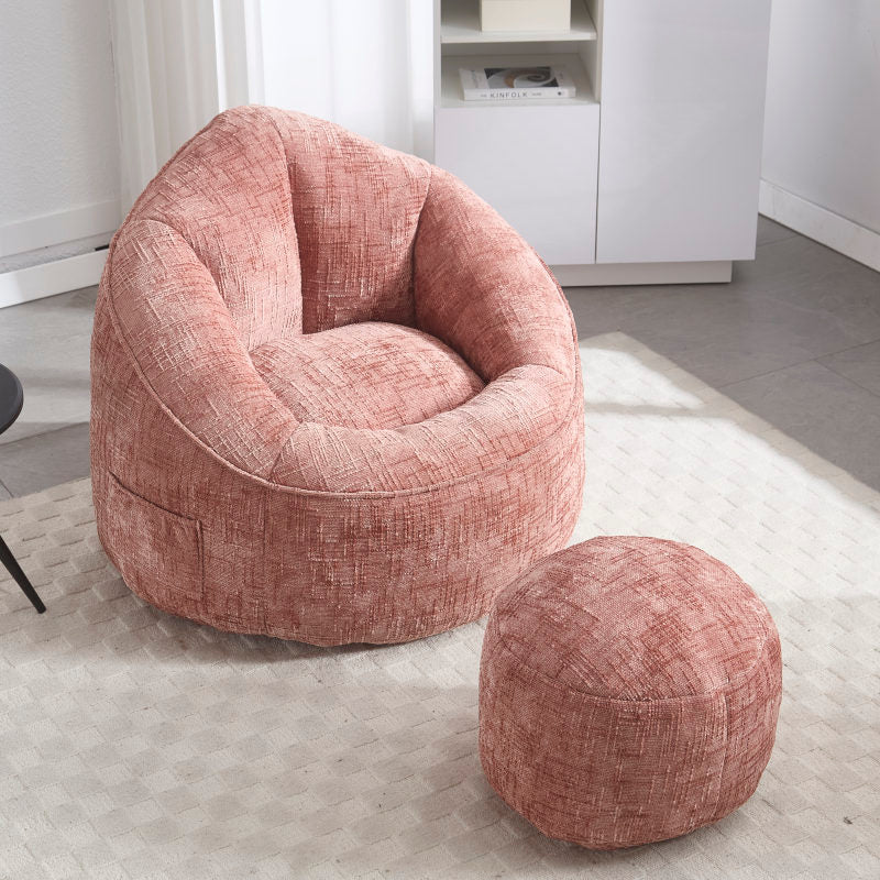 Sitzsack Sofa Stuhl für Erwachsene mit Fußstütze, Rosa