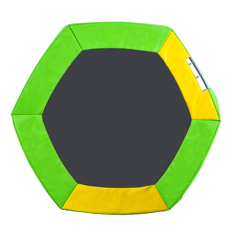 Kinder Trampolin Outdoor Ø 213 cm Gartentrampolin mit Rutsche, Leiter, Netz, Doppeltür und Gepolsterten Stangen,TÜV Zertifiziert,bis 100 kg