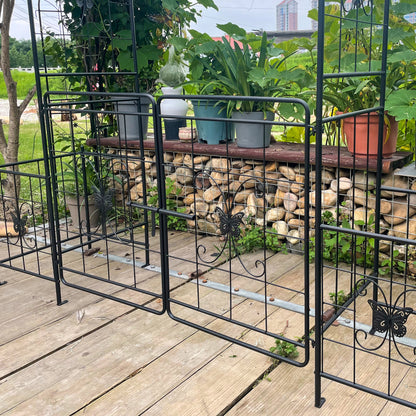 Gartenbogen Arbor Trellis für Kletterpflanzen mit Tor, langlebige Metall Gartenbogen Outdoor Hochzeitsbogen, für Hochzeitszeremonie Party Pflanze Klettern Rose Reben Rasen Innenhof Schwarz, 7,15 Fuß