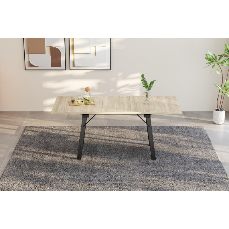 Holzfarbener Teleskop-Esstisch 140/180*80 cm, Natur