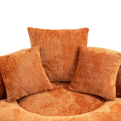 Lazy Sofa Durable Komfort Lounger hohen Rücken Sitzsack Stuhl Couch mit drei Kissen für Erwachsene und Kinder, Indoor & Outdoor, Single Gaming Sofa Stuhl für Schlafzimmer, Büro (Orange Chenille)