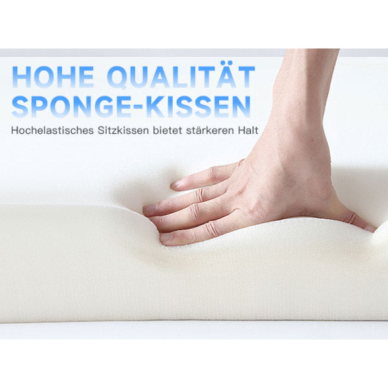 Gaming Stuhl Stoff, Ergonomischer Gaming Chair mit Fußstütze, Verstellbarer Racing Computerstuhl mit Lordosenstütze, Schwarz Ergonomisch PC-Stuhl